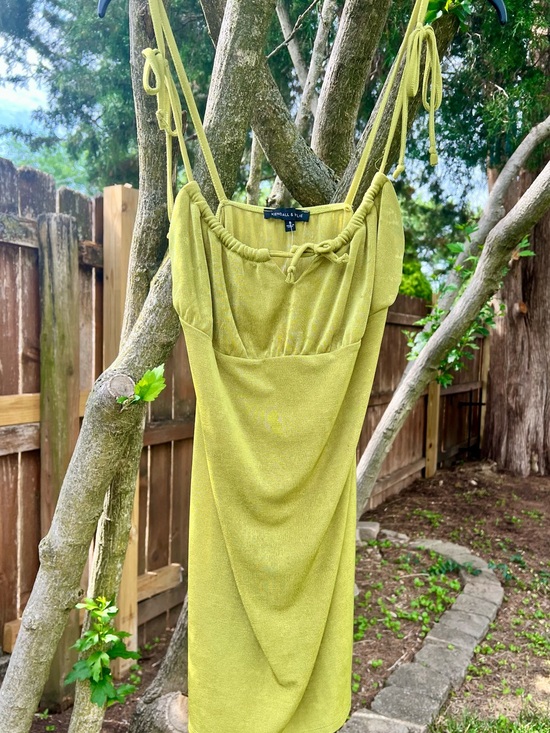 Kendall & Kylie Dresses & Skirts - NWOT Kendall Kylie Tube Green Chic Peasant Summer Mini Dress S Tie Shoulder y2k